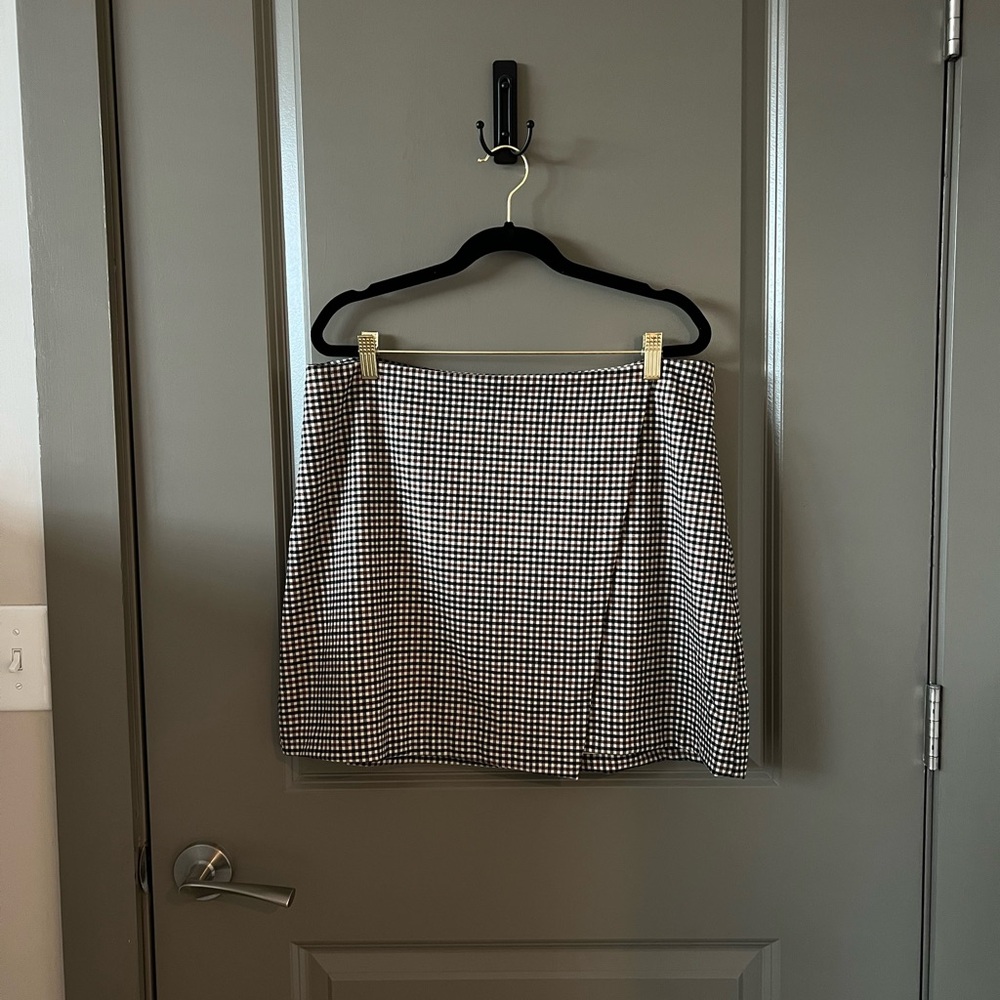 Old Navy | NWT Brown Plaid High-Waisted Wrap-Front Mini Skirt
